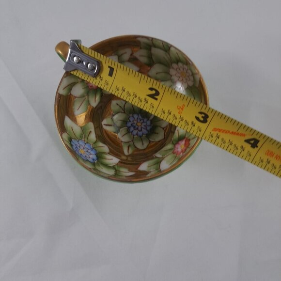 Trimont Gold Floral Tea Cup Saucer Hand Painted Green Collectible Vintage - Picture 7 of 16